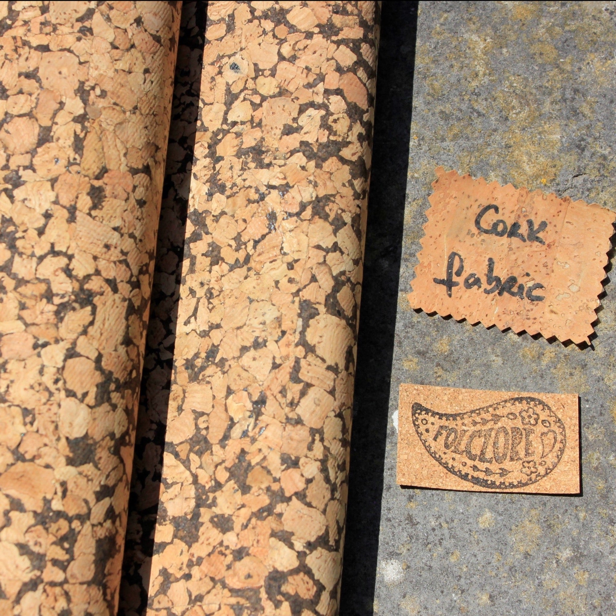 Cork fabric with light granite natural pattern