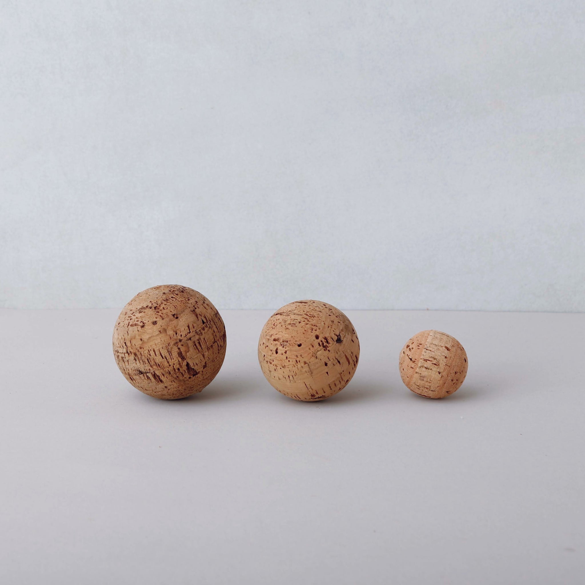 Handcrafted natural cork balls | 50 mm,  80 mm and 90 mm