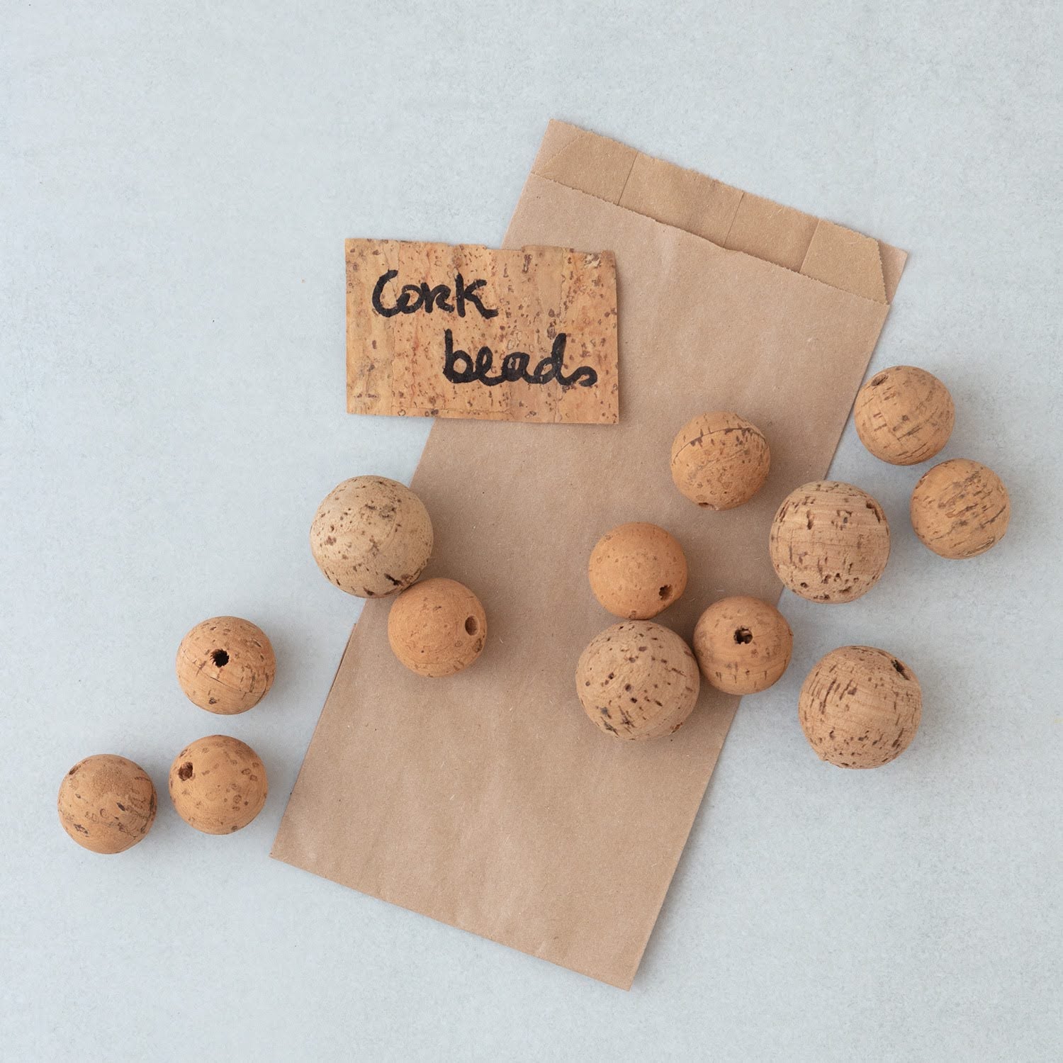 Natural round cork beads and balls | 25mm or 31mm