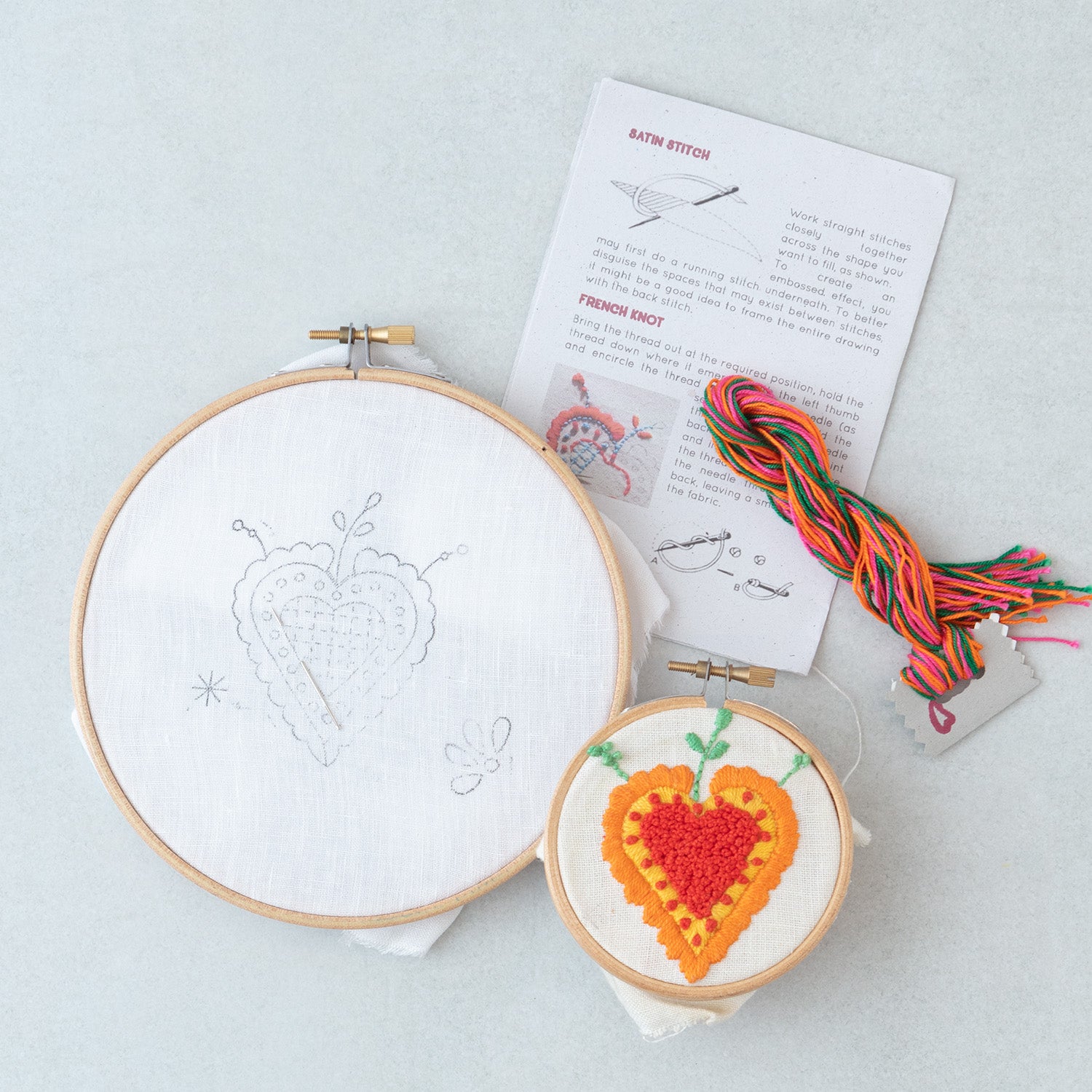 Embroidery Kit for beginners - Viana's heart Portuguese motif