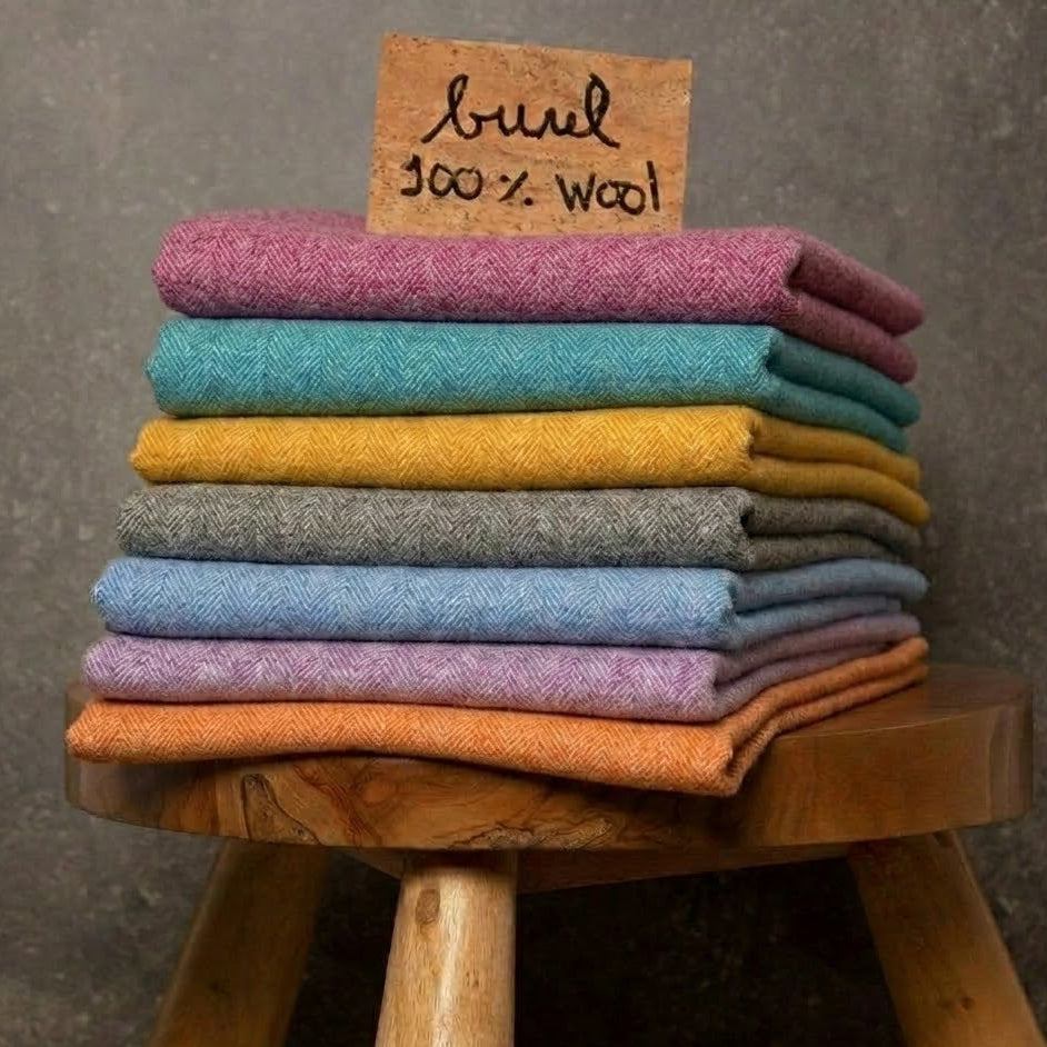 Burel – Herringbone Portuguese boiled wool fabric
