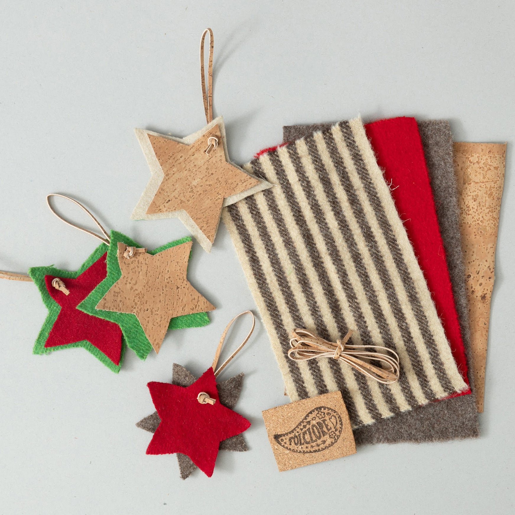 sustainable homemade kits with cork and boiled wool Portuguese craft supplies