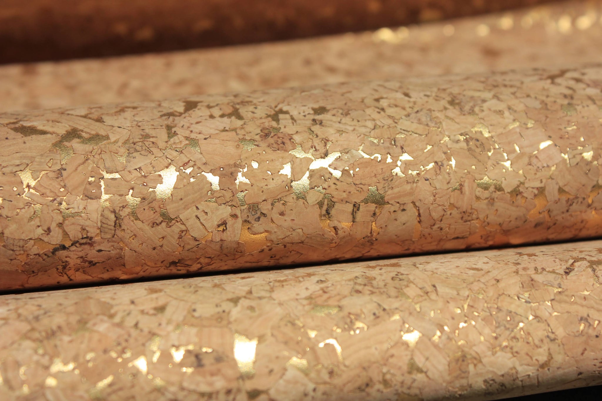 Gold flecked cork fabric - coloured and natural options