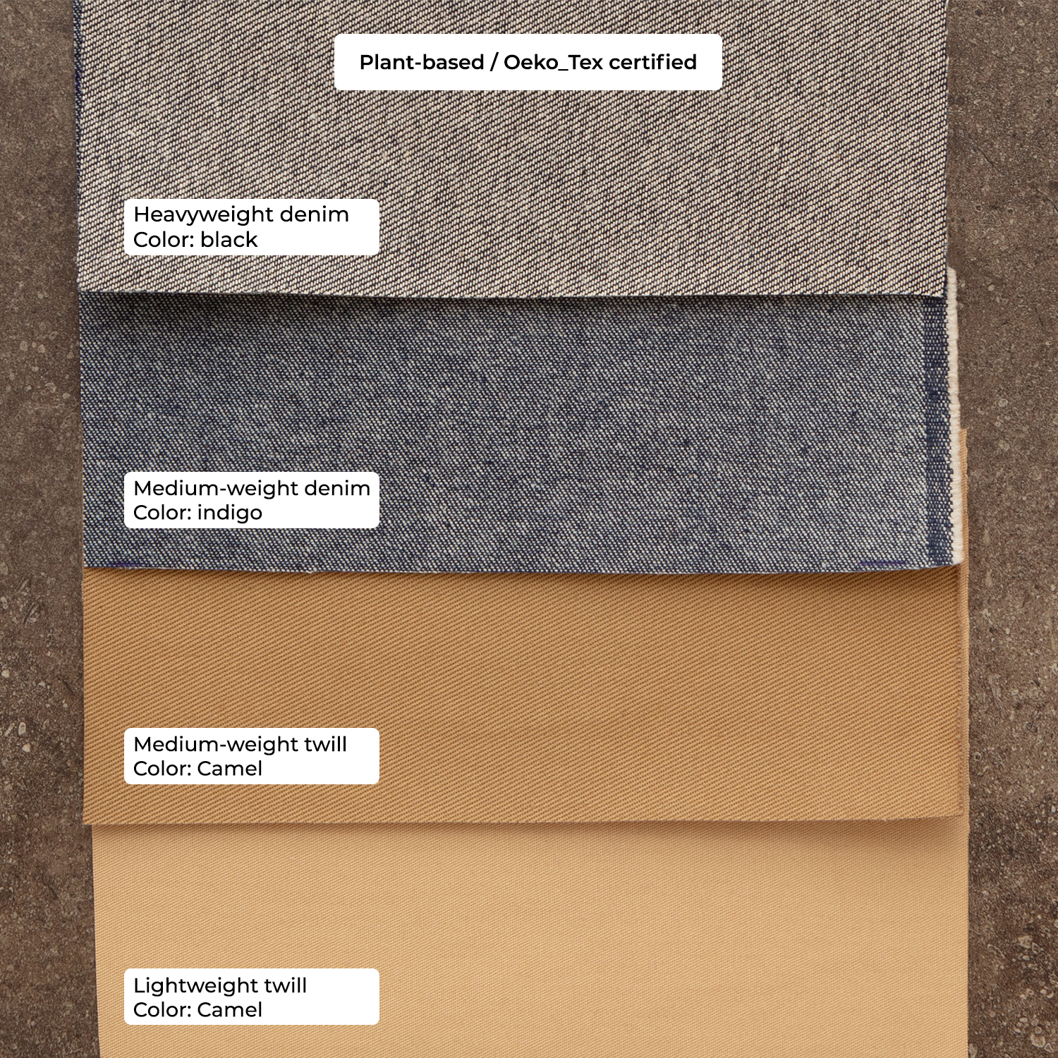 Coloured cork fabric - Brown shades - plant-based backings