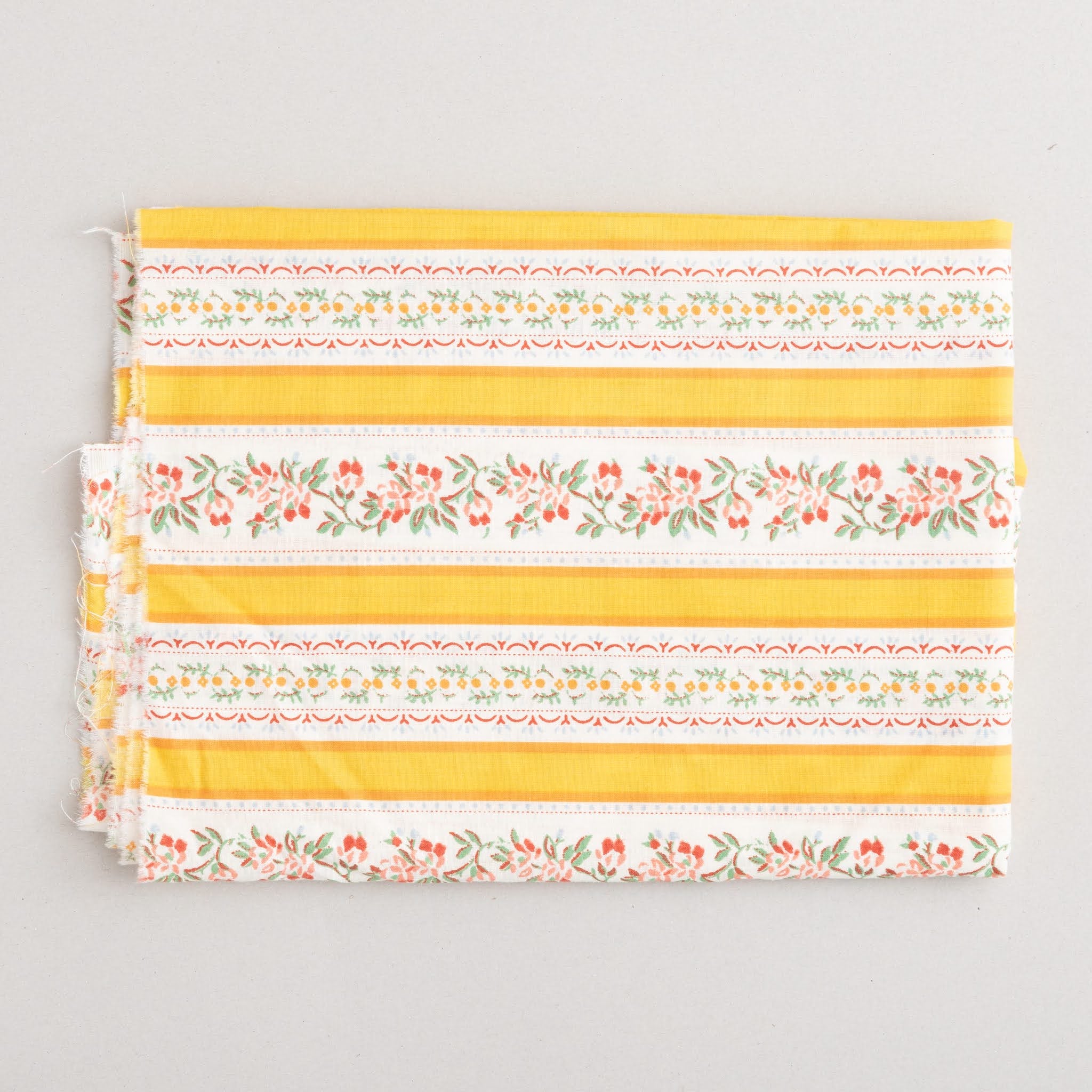 floral and stripes cotton fabric chita yellow