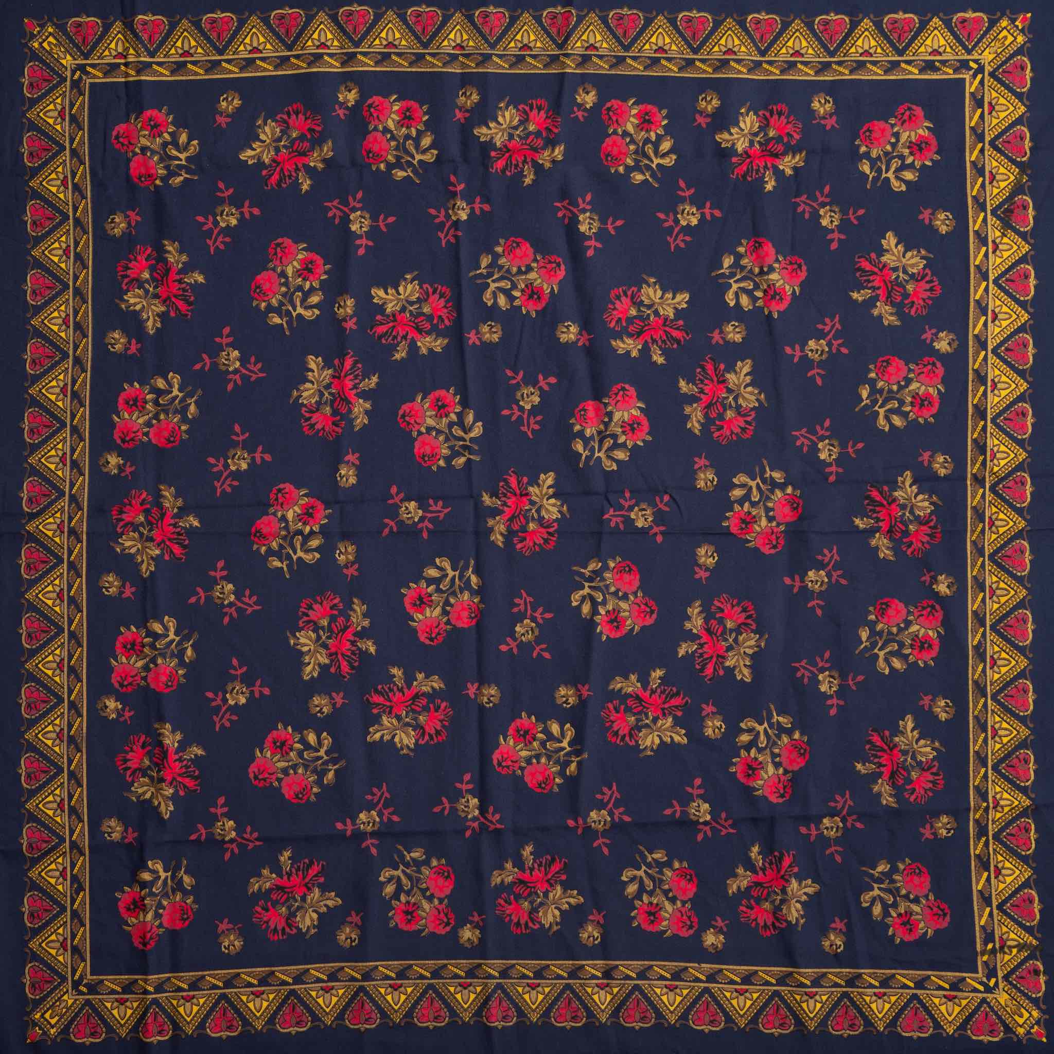 blue and red ethnic fabric for folk groups traditional customs from Portugal