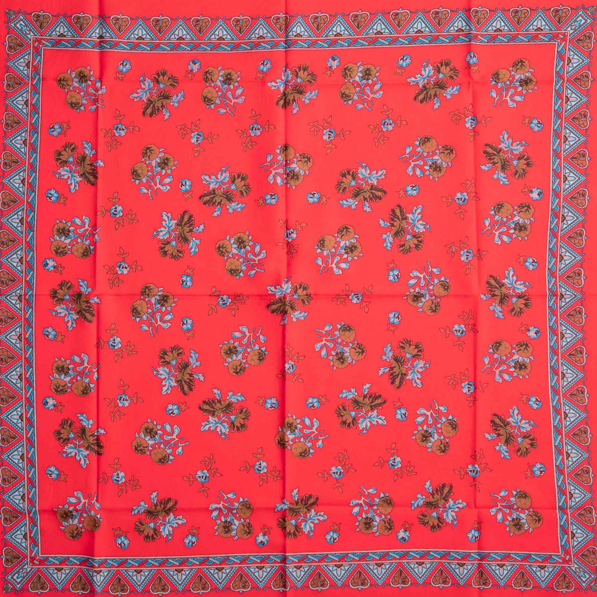 red and blue fabric for shawls for folk groups