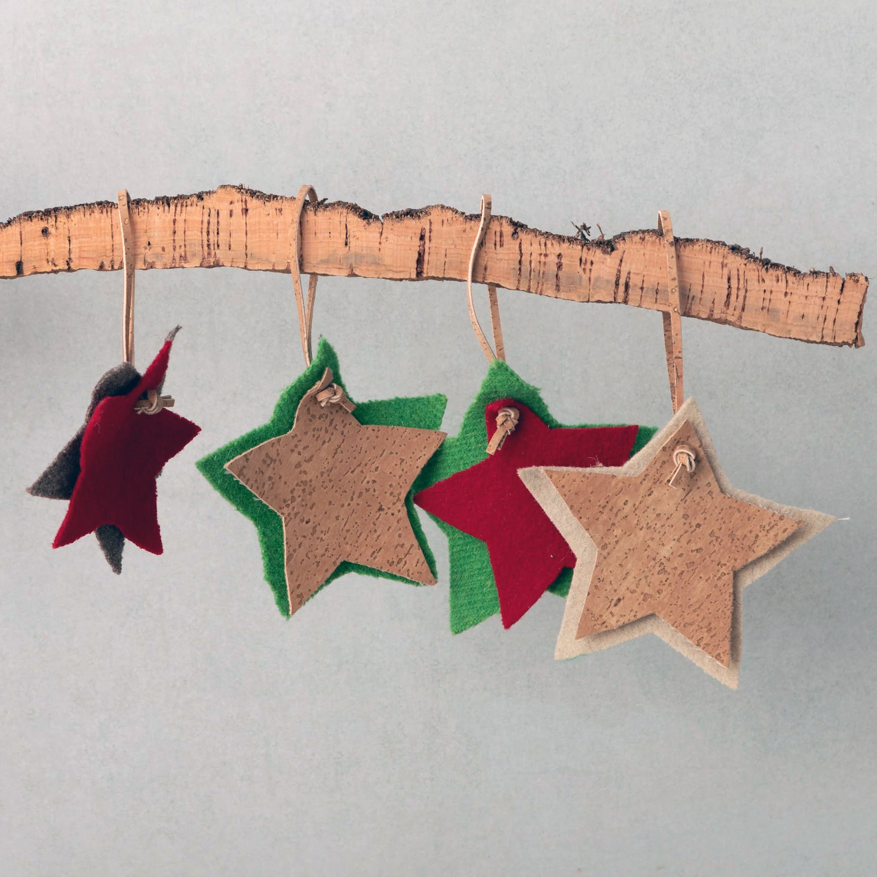 homemade holiday season stars made from eco-friendly materials