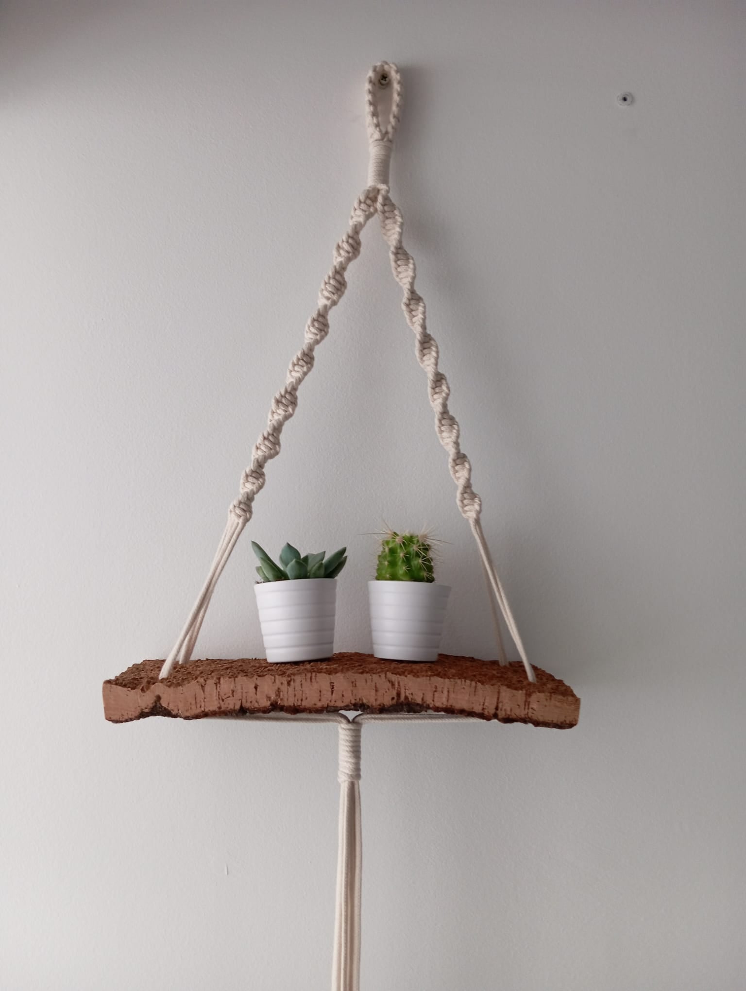 Macrame hanging shelf - Portuguese cork & cotton