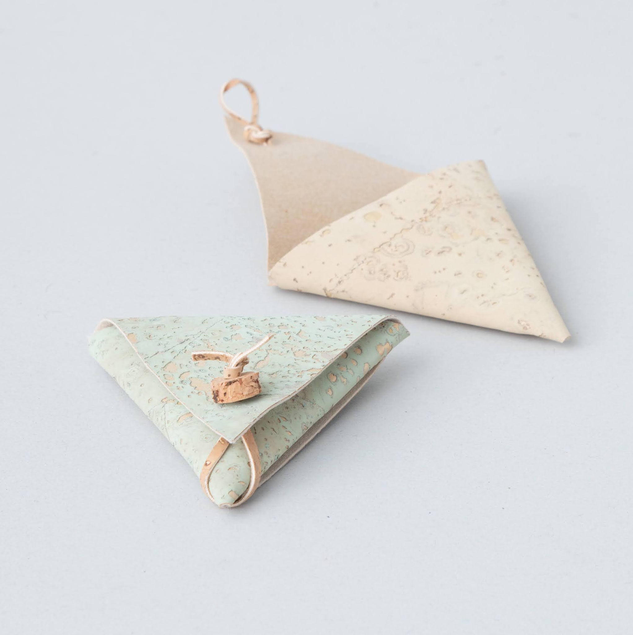 Triangular Coin Purse Metallic cork triangle coin purse