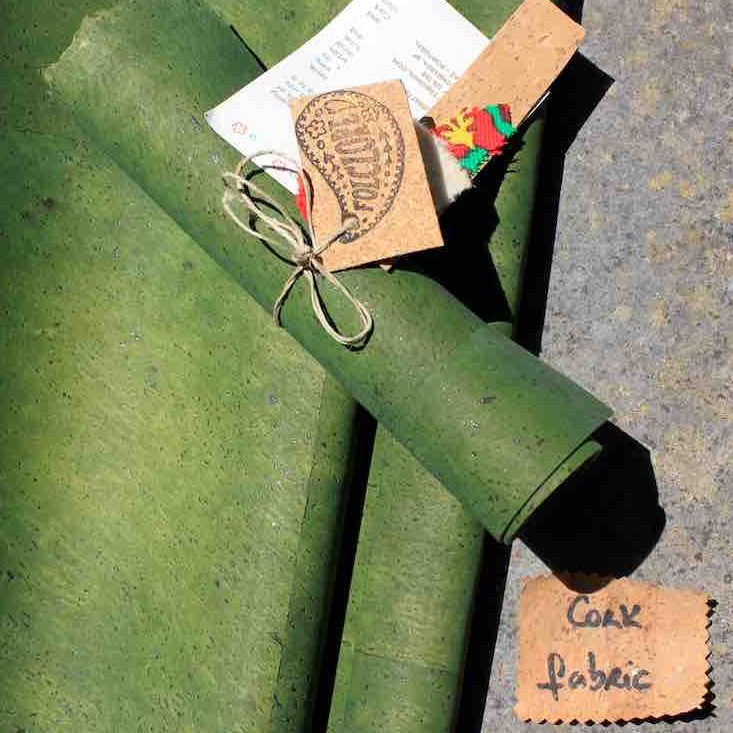 Green cork fabric  plant-based backings