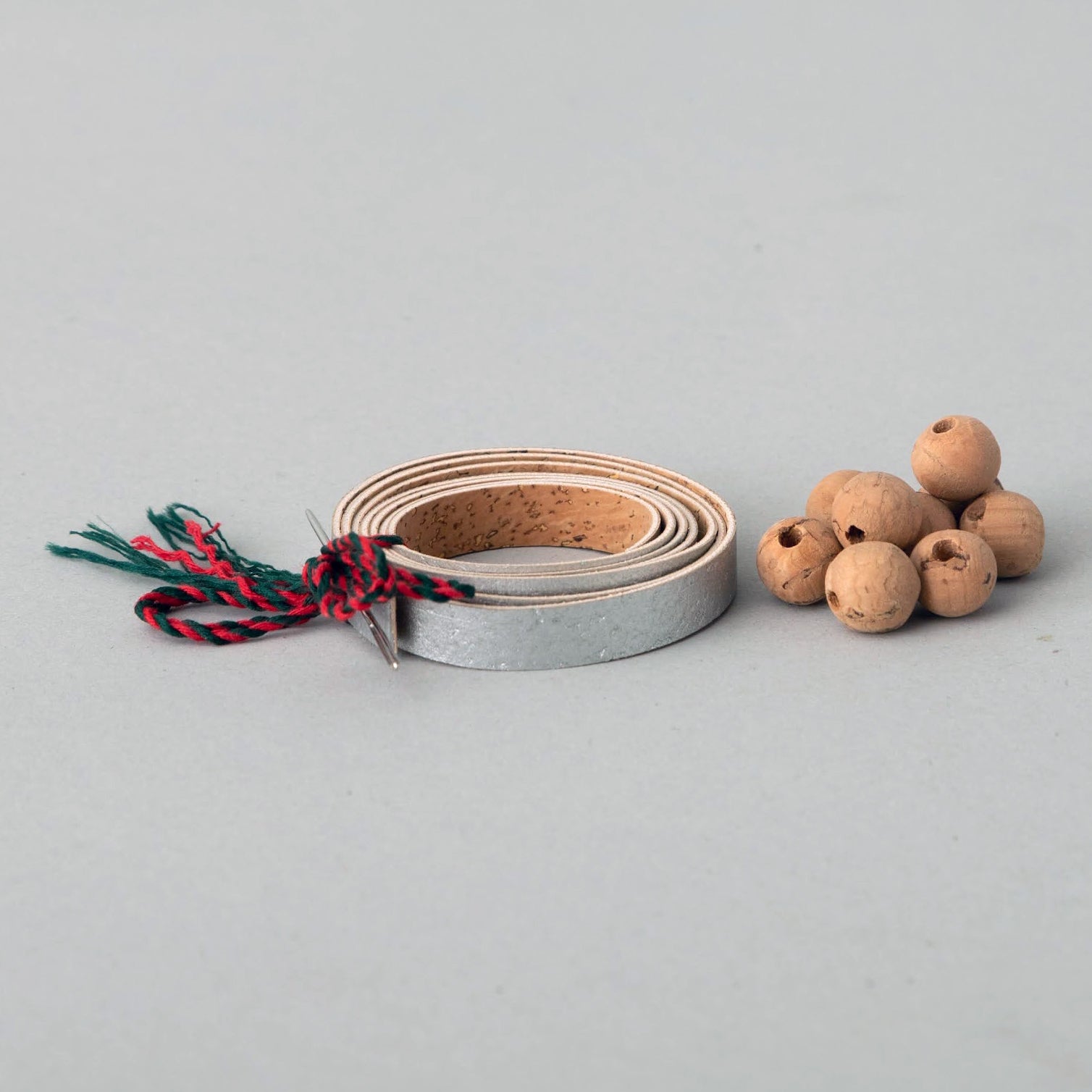 silver cork strap with double sided cork leather christmas diy kits