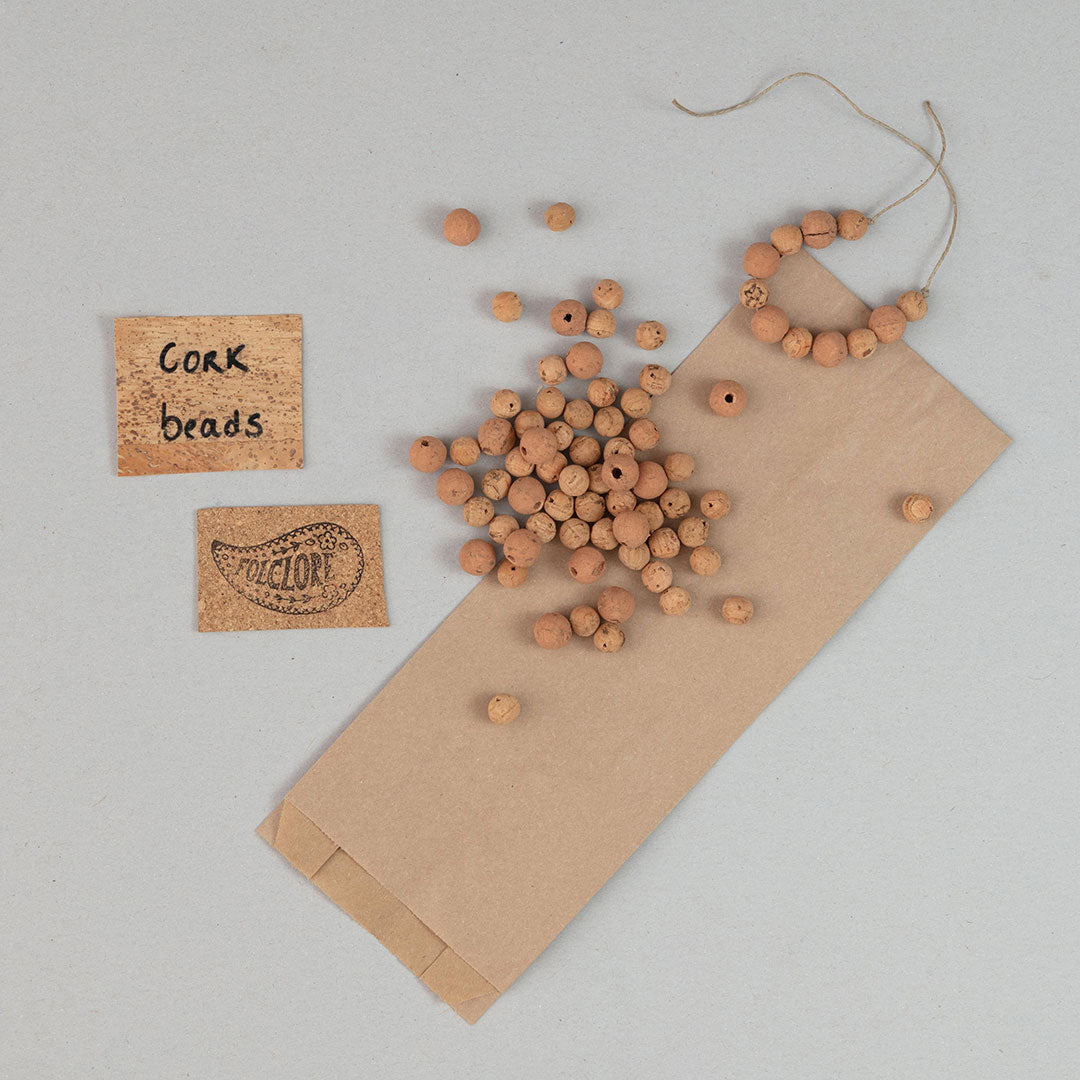 Natural round cork beads and balls | 10mm or 12mm