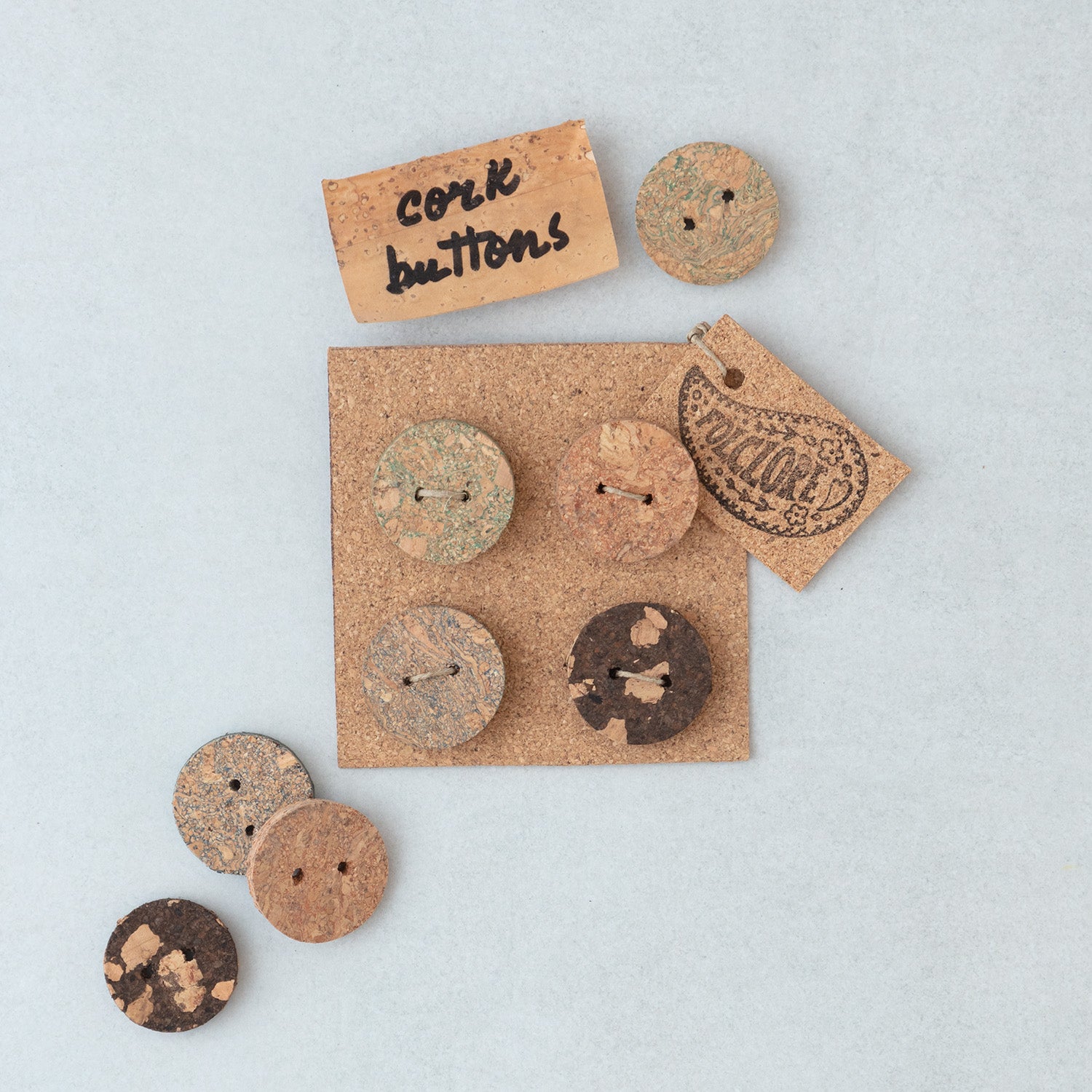 Handmade eco-friendly cork buttons