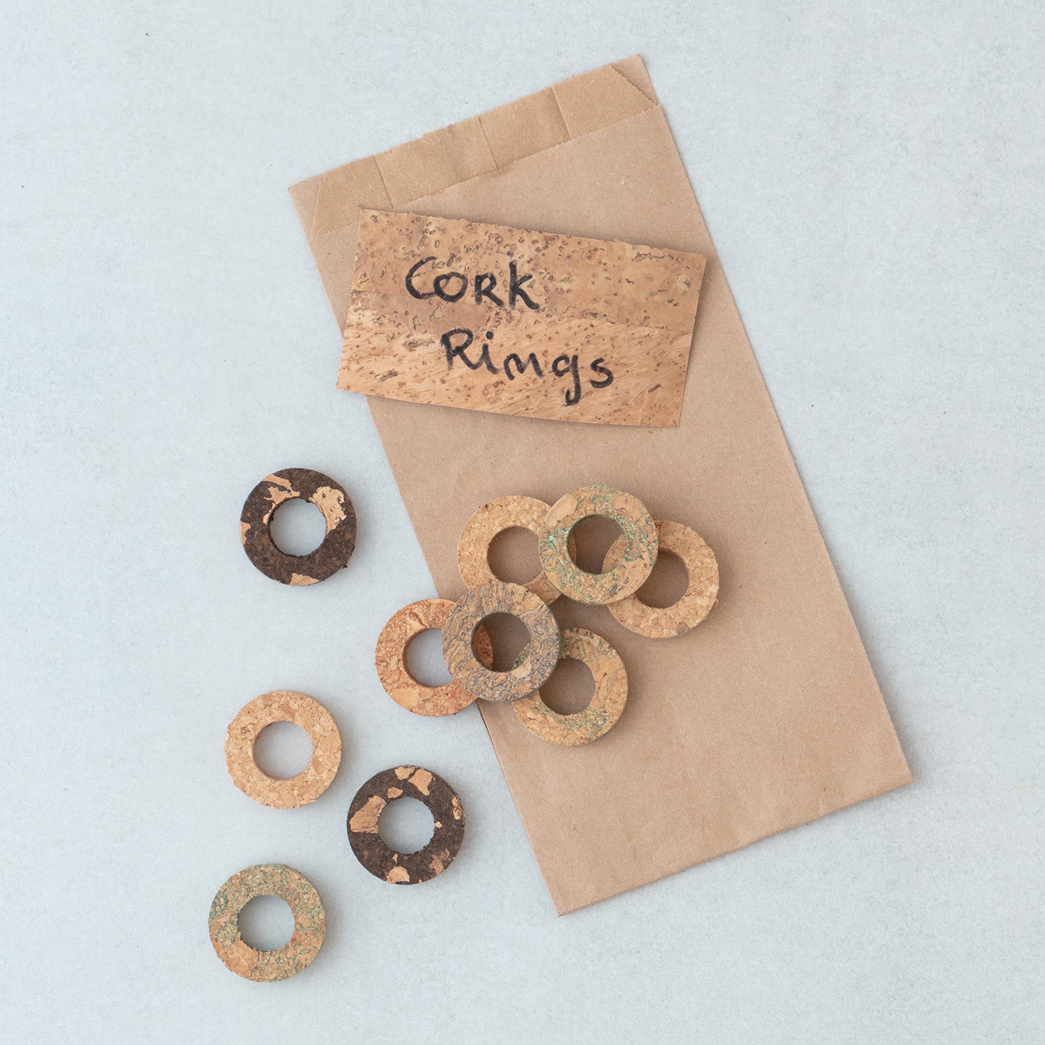 Coloured and natural cork rings